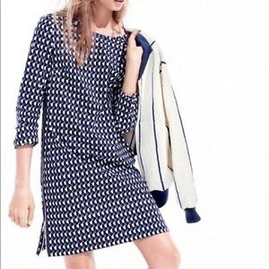 NWT Geometric 3/4 Sleeve J.Crew Dress